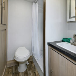 Affordable RV rental interior in Indiana